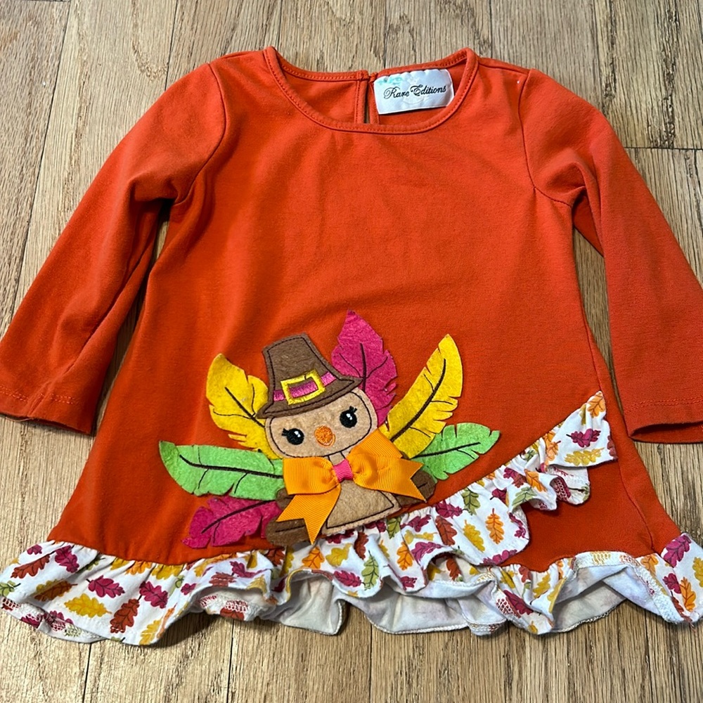 Thanksgiving Toddler Girl Top Turkey
